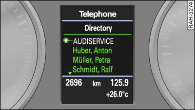 Display in the driver information system